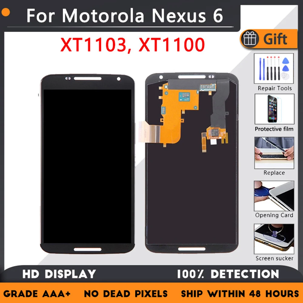 AMOLED Display For Google Motorola Nexus 6 LCD Display Touch Screen with Frame For Moto Nexus 6 Display XT1100 XT1103 LCD
AMOLED Display For Google Motorola Nexus 6 LCD Display Touch Screen with Frame For Moto Nexus 6 Display XT1100 XT1103 LCD