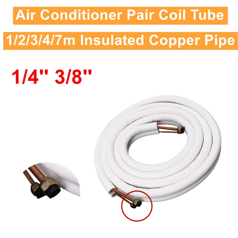 7m Insulated Copper Pipe 1/4'' 3/8'' Air Conditioner Pipes Fittings Pair Coil Tube Split Line Wire Set Air Conditioner
7m Insulated Copper Pipe 1/4'' 3/8'' Air Conditioner Pipes Fittings Pair Coil Tube Split Line Wire Set Air Conditioner