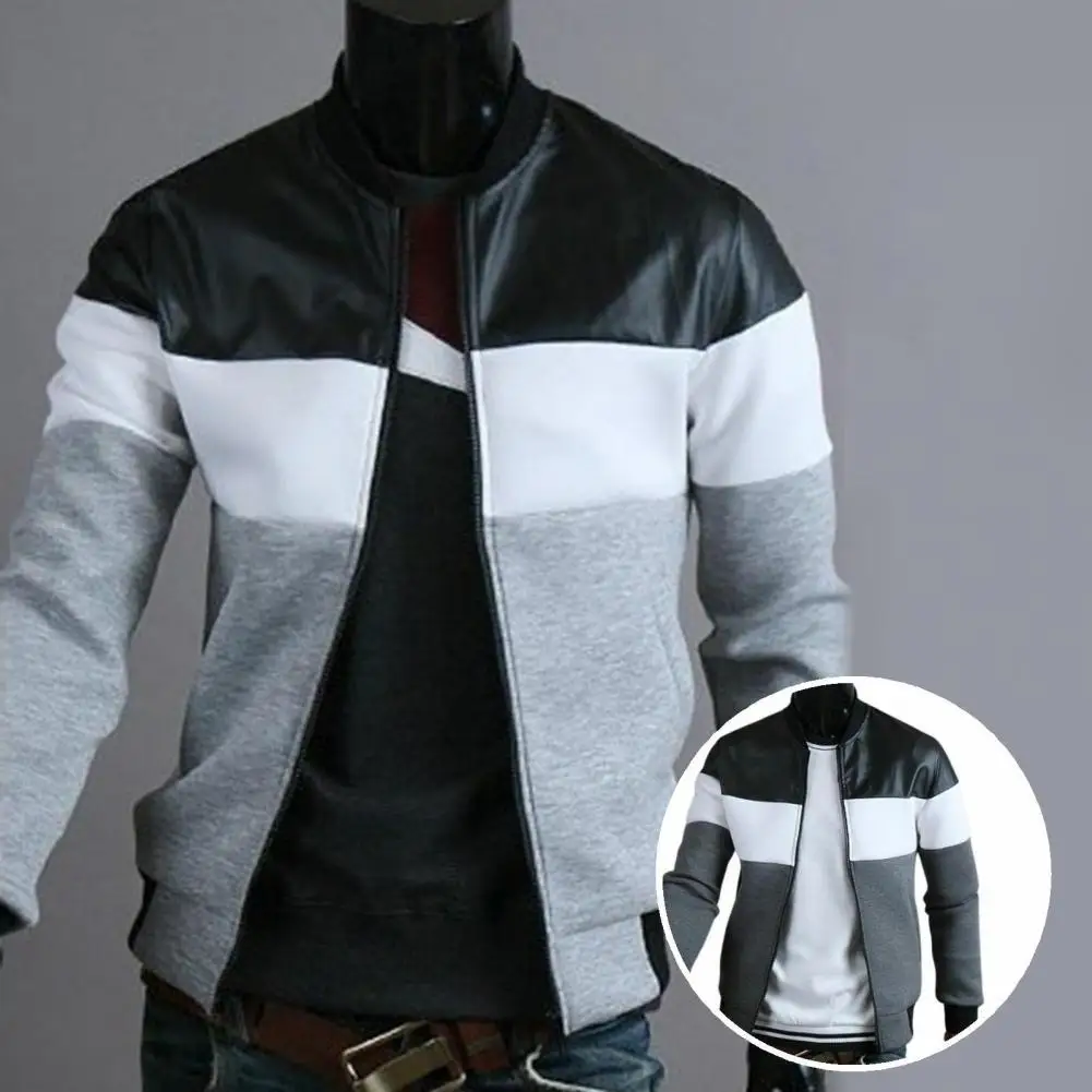 Autumn Coat Splicing Top Soft Men Three-color Contrast Splicing Jacket Jacket for Daily Life
Autumn Coat Splicing Top Soft Men Three-color Contrast Splicing Jacket Jacket for Daily Life