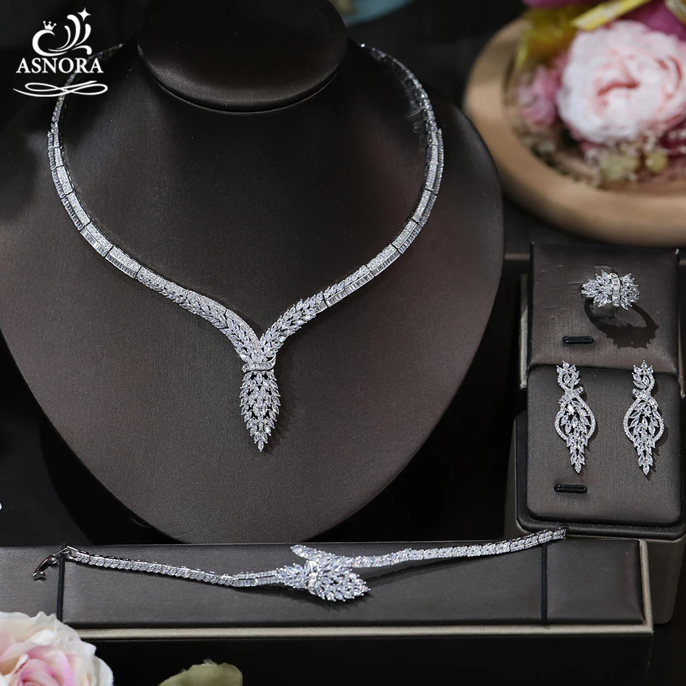 ASNORA 4PCS Luxury Gold Jewelry set For Women Wedding Cubic Zircon CZ African Dubai Bridal Dinner Party Jewelry X0093
ASNORA 4PCS Luxury Gold Jewelry set For Women Wedding Cubic Zircon CZ African Dubai Bridal Dinner Party Jewelry X0093