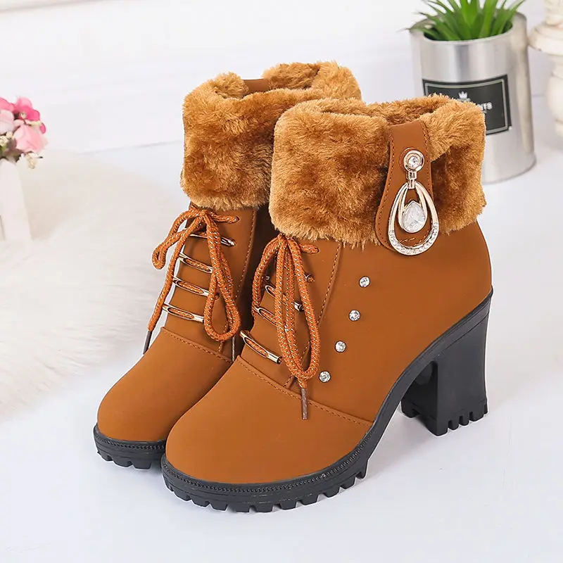 Women Boots Winter Martin Boots Women's High-heeled Short Boots Thick Heel Plus Velvet Women Boots Women Shoes Zapatos De Mujer
Women Boots Winter Martin Boots Women's High-heeled Short Boots Thick Heel Plus Velvet Women Boots Women Shoes Zapatos De Mujer