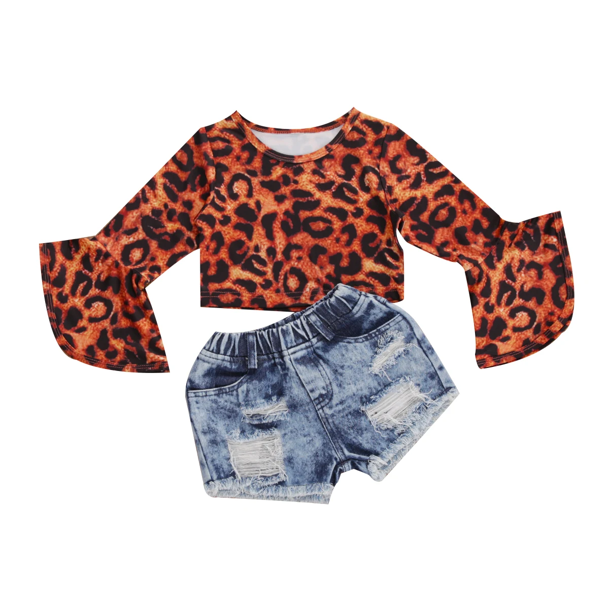1-5T Toddler Kid baby Girl Loepard Clothes set Long Sleeve Top and Denim Shorts set Elegant Fashion Streetwear Summer Outfit
1-5T Toddler Kid baby Girl Loepard Clothes set Long Sleeve Top and Denim Shorts set Elegant Fashion Streetwear Summer Outfit