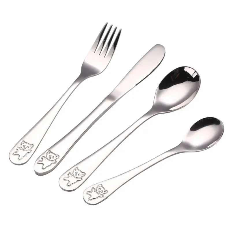 4pcs/set Baby Teaspoon Spoon Food Feeding Fork Knife Utensils Set Stainless Steel Kids Learning Eating Habit Children Tableware
4pcs/set Baby Teaspoon Spoon Food Feeding Fork Knife Utensils Set Stainless Steel Kids Learning Eating Habit Children Tableware
