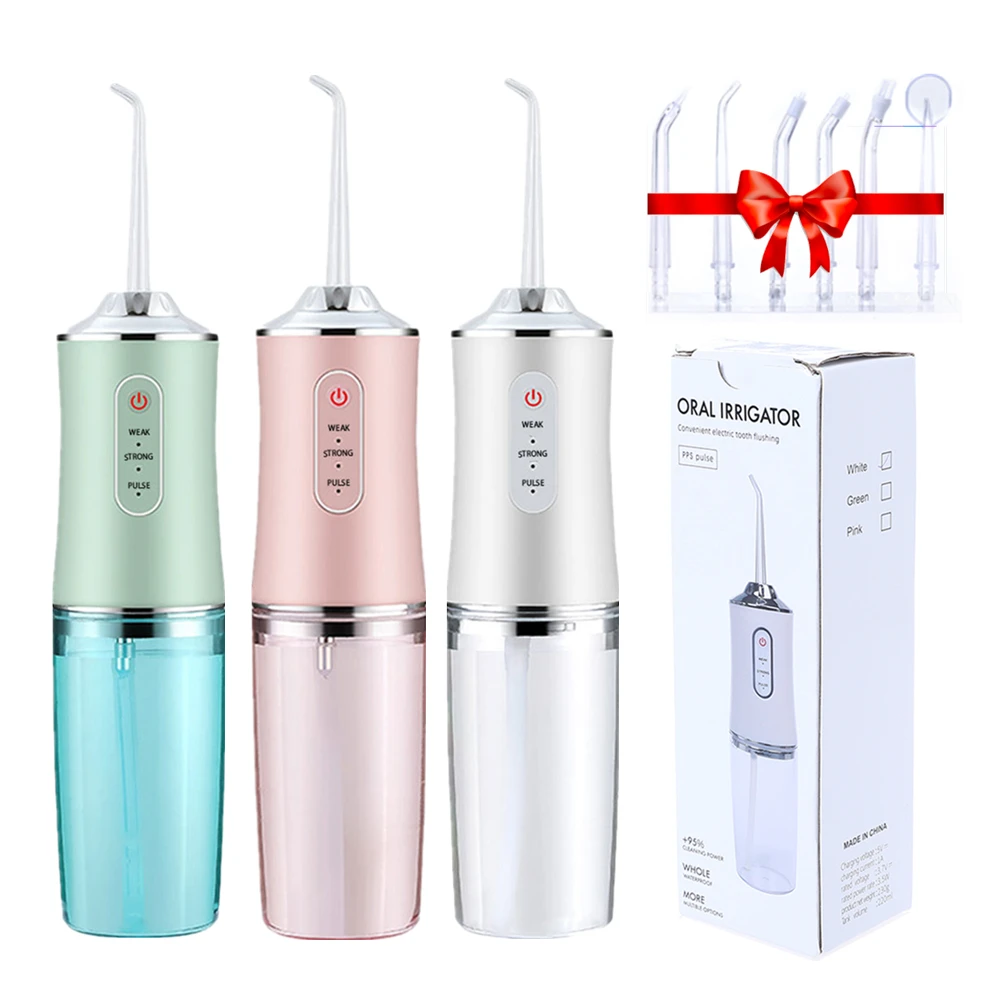 Electric Oral Irrigator 240ML Water Tank with 6Jet Teeth Whitening Cleaner Water Flosser Portable Irrigator for Teeth Thread
Electric Oral Irrigator 240ML Water Tank with 6Jet Teeth Whitening Cleaner Water Flosser Portable Irrigator for Teeth Thread