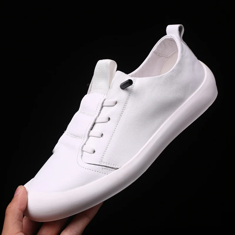 

White Autumn Genuine Leather Sneakers Casual Men Shoes Chaussure Homme Cuir Zapatos De hombre Casuales Cuero Mens Shoe