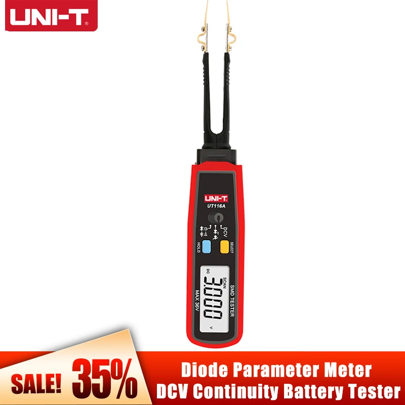 UNI-T UT116A/UT116C SMD Multimeter Auto Range Resistor Capacito Diode Parameter Meter DCV Continuity Battery Tester Meter
UNI-T UT116A/UT116C SMD Multimeter Auto Range Resistor Capacito Diode Parameter Meter DCV Continuity Battery Tester Meter