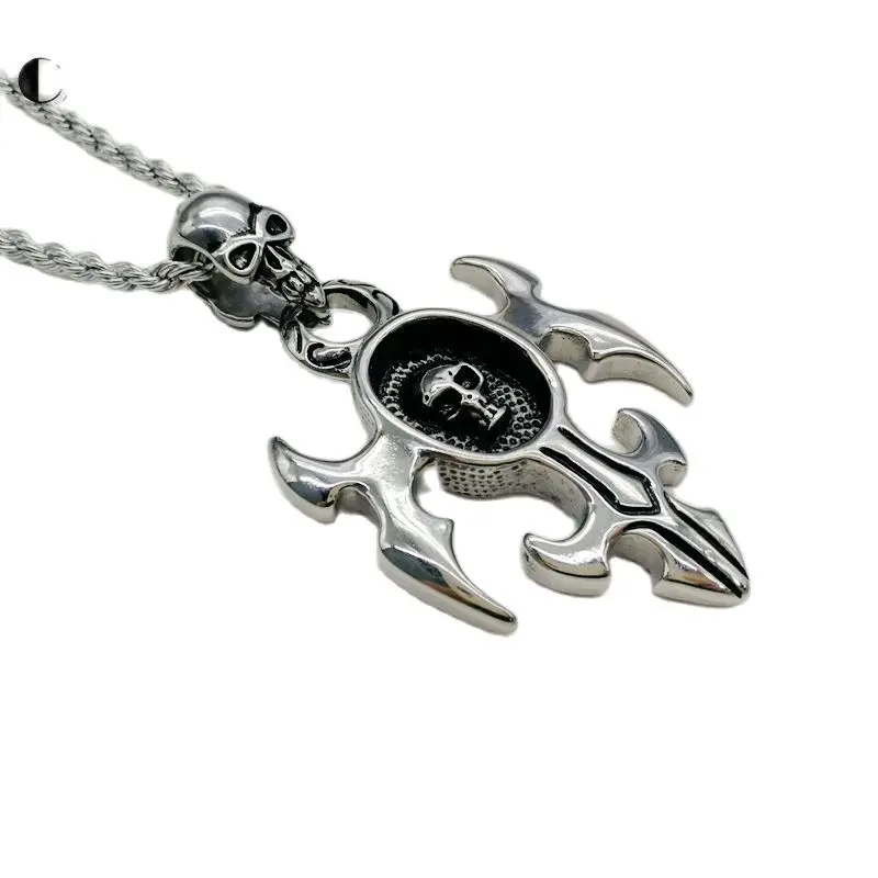 New Vintage silver color Skull flame Cross pendant necklace mens 316L Stainless steel Gothetic cross necklace CARA0510
New Vintage silver color Skull flame Cross pendant necklace mens 316L Stainless steel Gothetic cross necklace CARA0510