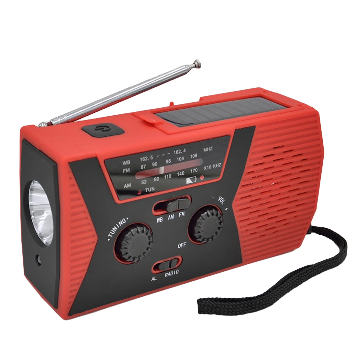 Portable Solar Hand Crank Self Powered AM/FM Radio with Flashlight Emergency Power Bank - Red Portable Solar Hand Crank Self
Portable Solar Hand Crank Self Powered AM/FM Radio with Flashlight Emergency Power Bank - Red Portable Solar Hand Crank Self