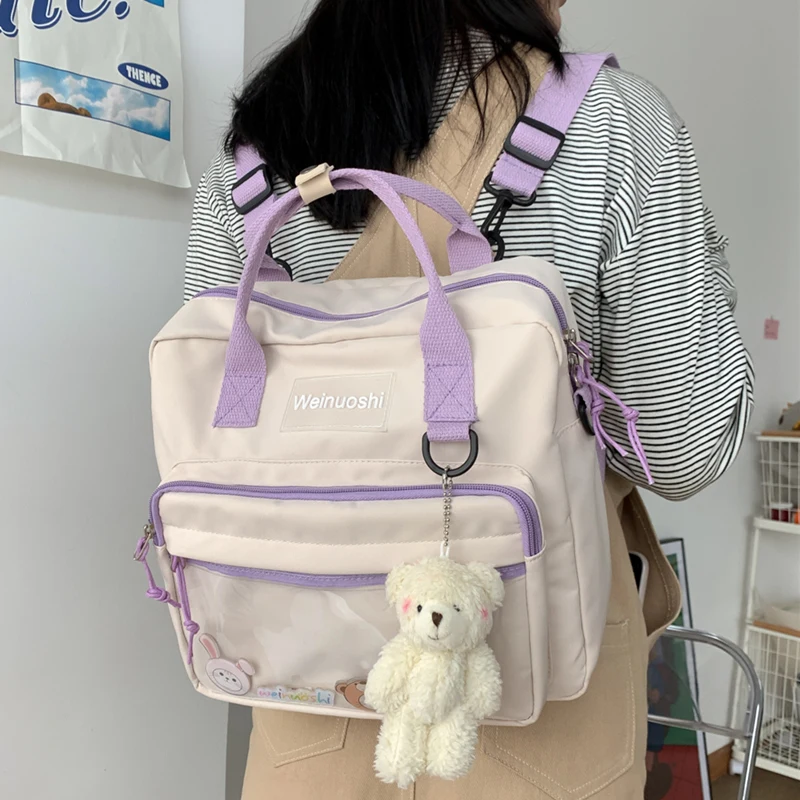 Белый милый прозрачный рюкзак, Женский нейлоновый дорожный рюкзак, Водонепроницаемый Школьный рюкзак для девочек-подростков, милый малень... 
Белый милый прозрачный рюкзак, Женский нейлоновый дорожный рюкзак, Водонепроницаемый Школьный рюкзак для девочек-подростков, милый малень...