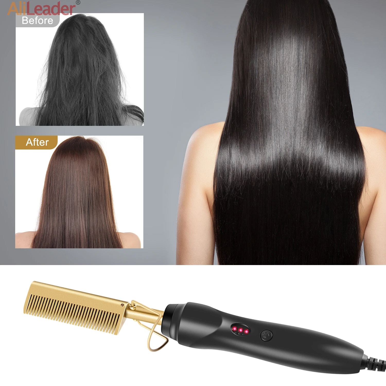 Electric Heating Comb Ceramic Straightening Hair Portable Curler Iron Heated Brush Hot For Wet And Dry Women Travel And Home Use
Electric Heating Comb Ceramic Straightening Hair Portable Curler Iron Heated Brush Hot For Wet And Dry Women Travel And Home Use
