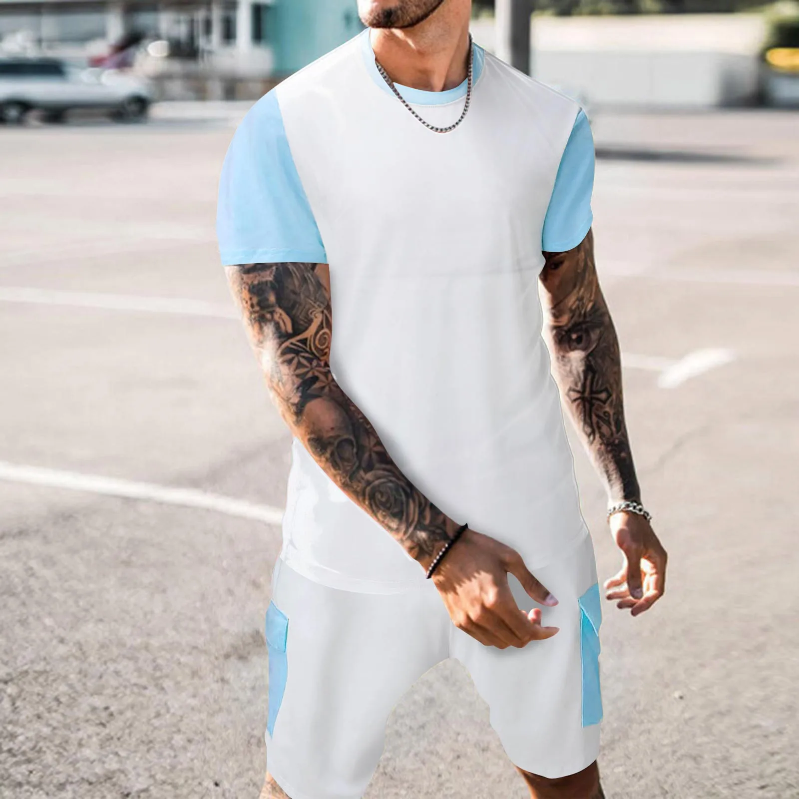 Men’s Sets Summer 2-piece T-shirt + Shorts Patchwork Short Sleeve Sets Fitness Gym Clothing Casual Sports Suits Roupas Masculina
Men’s Sets Summer 2-piece T-shirt + Shorts Patchwork Short Sleeve Sets Fitness Gym Clothing Casual Sports Suits Roupas Masculina