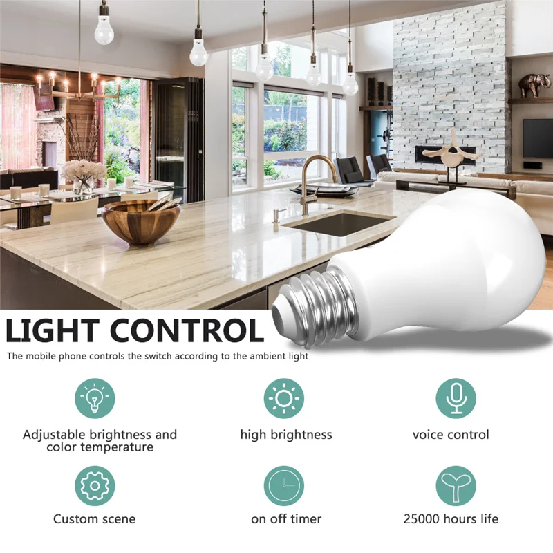 E27 Smart Control Lamp Led Light Bulb Dimmable 10W RGB+CCT Lamp Colorful Changing Bulb Work With Alexa/Google Home
E27 Smart Control Lamp Led Light Bulb Dimmable 10W RGB+CCT Lamp Colorful Changing Bulb Work With Alexa/Google Home