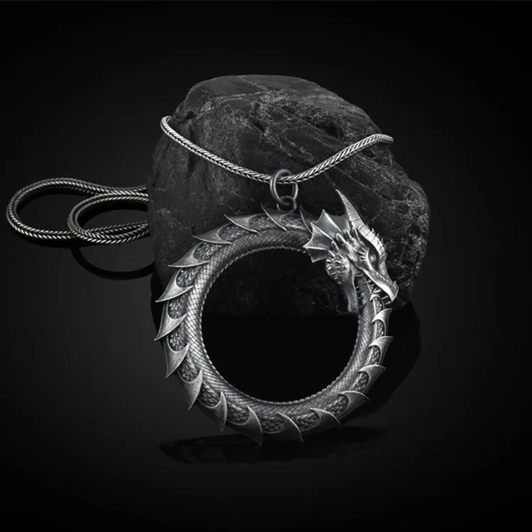 Personality Silver Color Circle Ouroboros Pendant Necklace Punk Gothic Style Snake Necklace for Men Women Jewelry Accessories
Personality Silver Color Circle Ouroboros Pendant Necklace Punk Gothic Style Snake Necklace for Men Women Jewelry Accessories