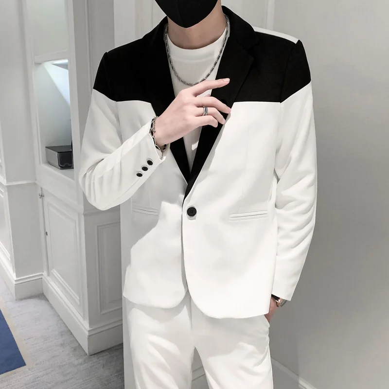SYUHGFA 2022 Autumn Chic Skinny Fit Suit Jacket Men Contrast Lapel One Button Casual Blazer Coat Korean Design Fashion Clothing
SYUHGFA 2022 Autumn Chic Skinny Fit Suit Jacket Men Contrast Lapel One Button Casual Blazer Coat Korean Design Fashion Clothing