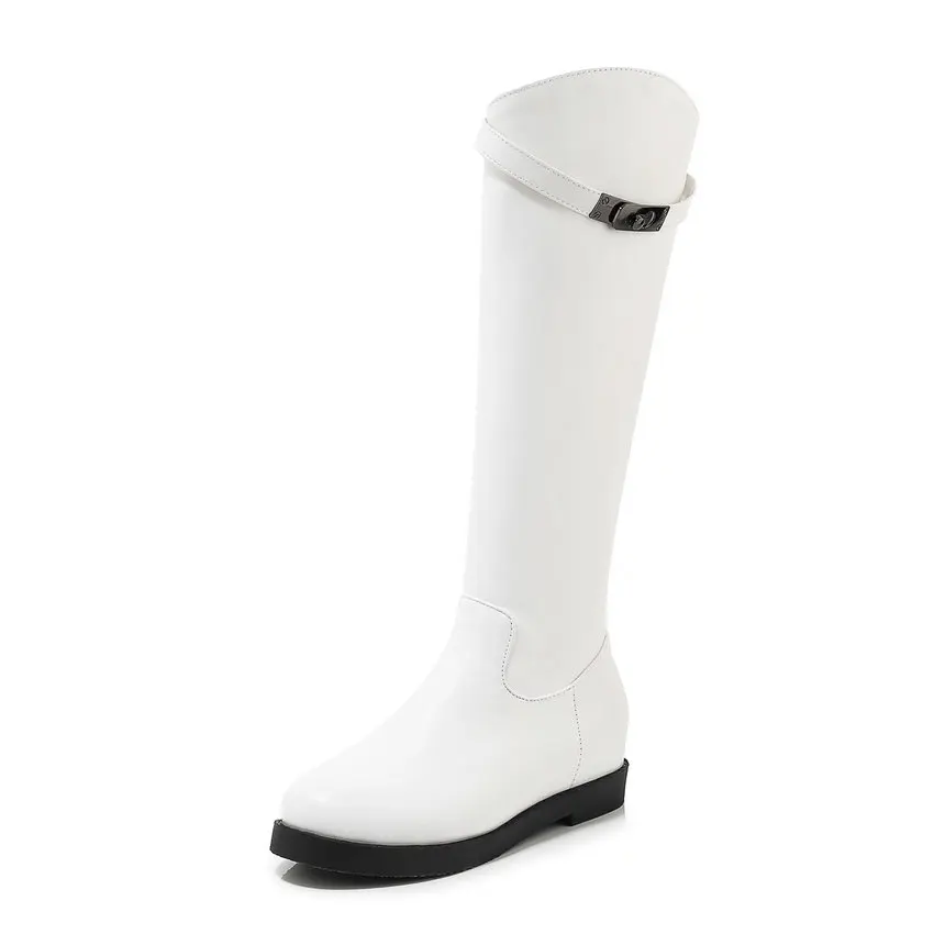 Fanyuan Zipper Thick Heel Casual Women Shoes Fashion Metal Buckle Knee High Boots Autumn Winter Platform Long Boots Size34-43
Fanyuan Zipper Thick Heel Casual Women Shoes Fashion Metal Buckle Knee High Boots Autumn Winter Platform Long Boots Size34-43
