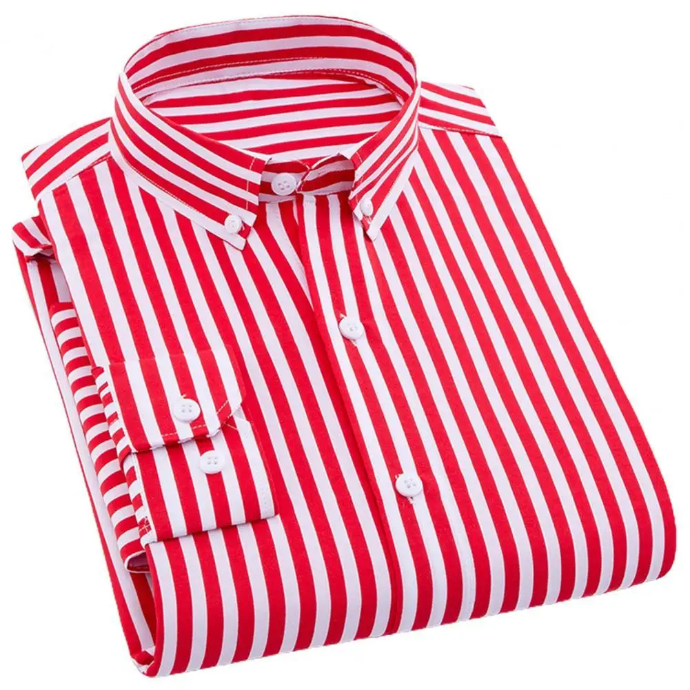 Men Shirt Formal Single-breasted Turn-down Collar Stripe Autumn Shirt Lapel Terrific Lightweight Spring Shirt for Business Trip
Men Shirt Formal Single-breasted Turn-down Collar Stripe Autumn Shirt Lapel Terrific Lightweight Spring Shirt for Business Trip