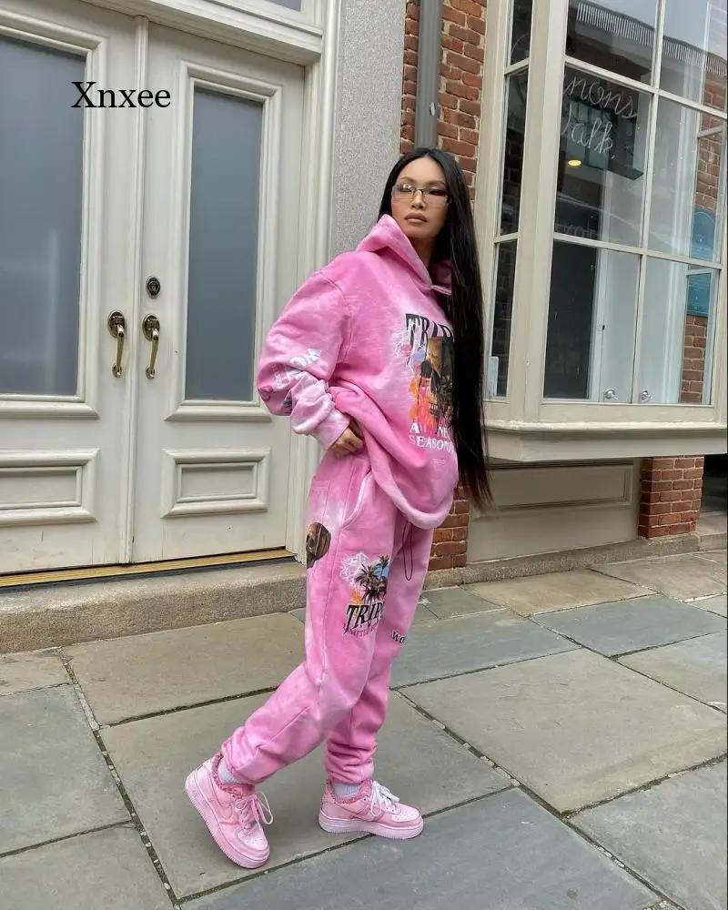 2021 Autumn and Winter Thickened Fleece Women's Suit Printed Tie-Dye Hooded Casual Sports Thickened Fashion Suit
2021 Autumn and Winter Thickened Fleece Women's Suit Printed Tie-Dye Hooded Casual Sports Thickened Fashion Suit