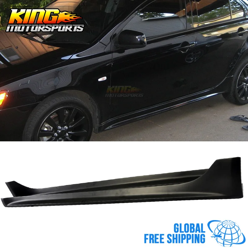 Подходит для 08 15 Mitsubishi Lancer OE style черные пропиленовые ПП боковые юбки бодикит