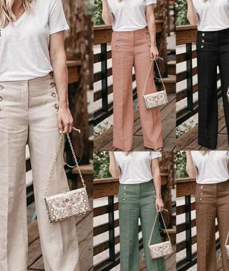Solid Color Button High Waist Wide Leg Pants Women Cotton Linen Long Leg Pants Women Harem Pants Plus Size Pants Clothing
Solid Color Button High Waist Wide Leg Pants Women Cotton Linen Long Leg Pants Women Harem Pants Plus Size Pants Clothing
