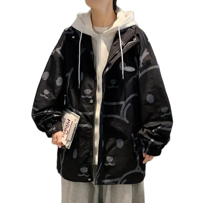 Fashion Coat Men's Jacket Spring Autumn New Korean windbreaker Tooling hooded Men's Casual Print Clothes Jacket Mens
Fashion Coat Men's Jacket Spring Autumn New Korean windbreaker Tooling hooded Men's Casual Print Clothes Jacket Mens