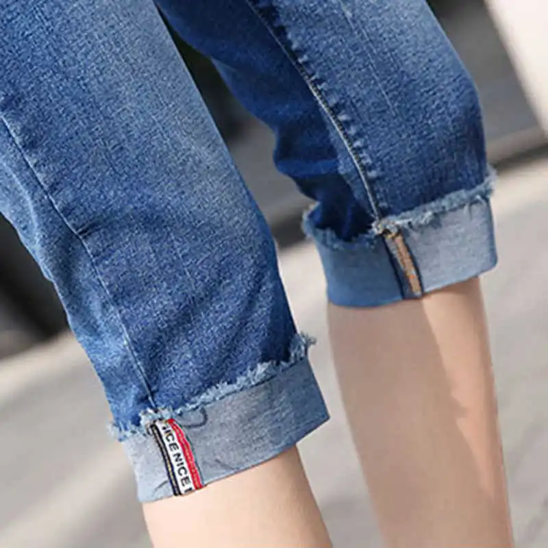 Summer Stretch Skinny Cuffs Jeans Woman Mid Waist Harem Pants Femme Calf Length Elastic Waist Denim Mujer Lace Up Casual Jeans
Summer Stretch Skinny Cuffs Jeans Woman Mid Waist Harem Pants Femme Calf Length Elastic Waist Denim Mujer Lace Up Casual Jeans