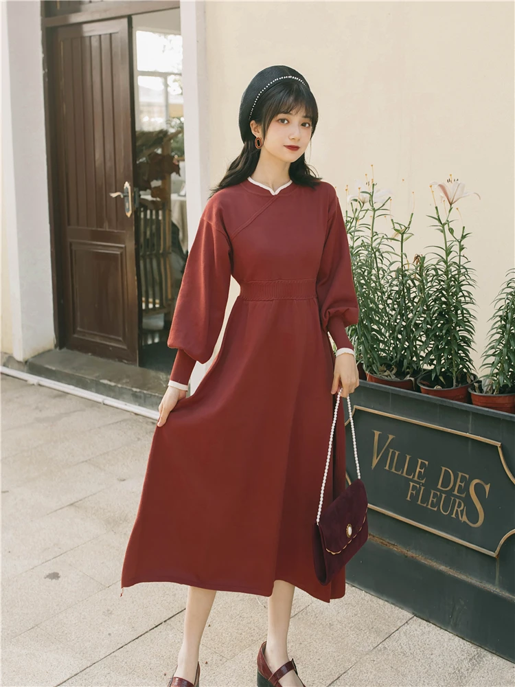 Revlon retro contracted cheongsam modified female qiu dong long sleeve knit dress waist long
Revlon retro contracted cheongsam modified female qiu dong long sleeve knit dress waist long