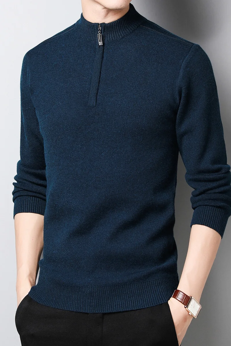 Fashion Sweater Mens Half height zipper Pullovers O-Neck Slim Jumpers Knitred Winter Thick warm Korean Style Casual Male Clothes
Fashion Sweater Mens Half height zipper Pullovers O-Neck Slim Jumpers Knitred Winter Thick warm Korean Style Casual Male Clothes