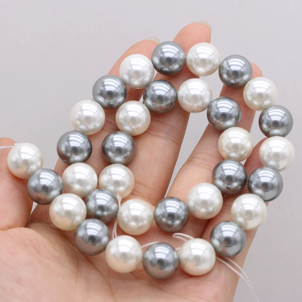 Round White Gray Mixed Color Mother of Pearl Shell Bead Handmade Crafts DIY Party Necklace Bracelet Jewelry Making Beads 
Round White Gray Mixed Color Mother of Pearl Shell Bead Handmade Crafts DIY Party Necklace Bracelet Jewelry Making Beads