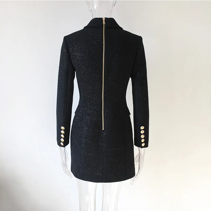 HarleyFashion Luxury Fall Spring Women Casual Bling Bling Double Breast Buttons Straight Notched Dress Dresses with sequins
HarleyFashion Luxury Fall Spring Women Casual Bling Bling Double Breast Buttons Straight Notched Dress Dresses with sequins