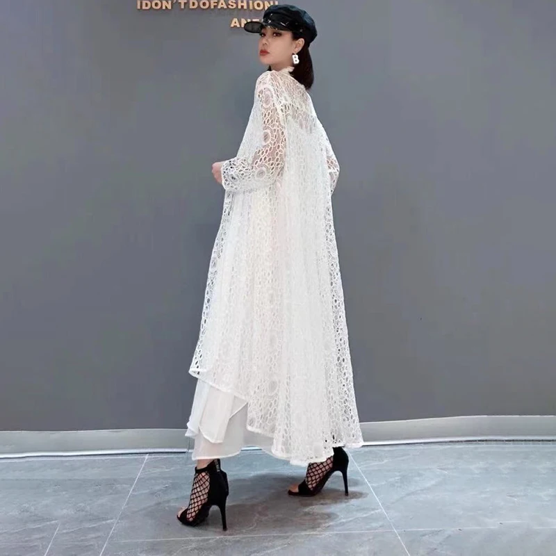 IEQJ Women White Lace Jacquard Open Stitch Casual Loose Cozy Blouse New Long Sleeve Loose Shirt Fashion Spring Autumn 2021
IEQJ Women White Lace Jacquard Open Stitch Casual Loose Cozy Blouse New Long Sleeve Loose Shirt Fashion Spring Autumn 2021