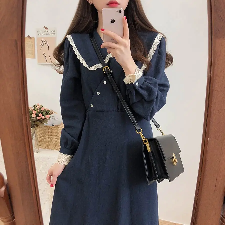 Spring robe lace girls Casual Boho OL Casual blue long Sleeve Women Dresses Female Dress braces Robe Femme Vestido
Spring robe lace girls Casual Boho OL Casual blue long Sleeve Women Dresses Female Dress braces Robe Femme Vestido