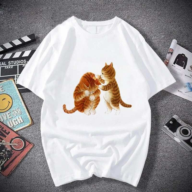Women T Shirts Funny Cat Graphic Print Harajuku Summer Female Tshirt White Tops Tee Casual Short Oversize Tshirt Woman Fashion
Women T Shirts Funny Cat Graphic Print Harajuku Summer Female Tshirt White Tops Tee Casual Short Oversize Tshirt Woman Fashion