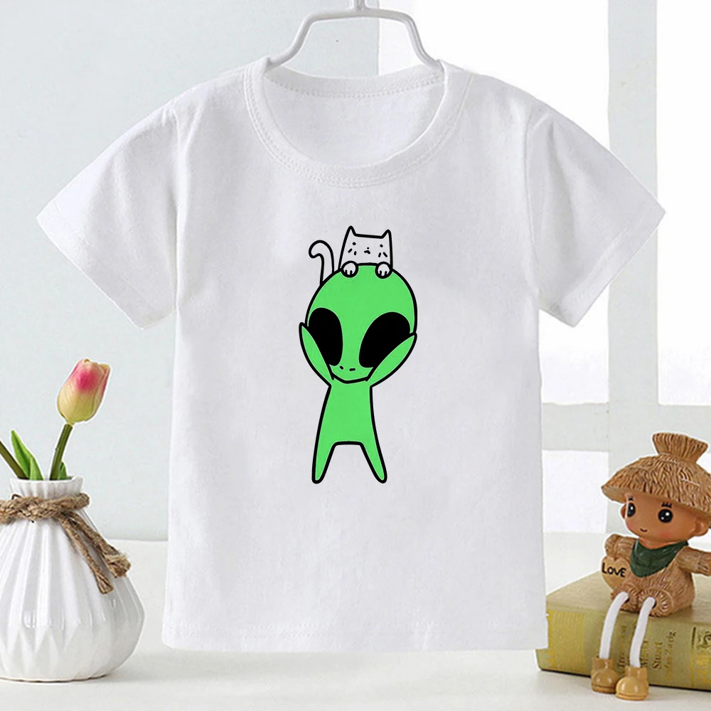 Funny Alien and Cat Graphic Tee Shirt Kids Girls Tumblr Tops Y2k Fashion Short Sleeve T-shirt For Kids Cartoon New Hot Sale 
Funny Alien and Cat Graphic Tee Shirt Kids Girls Tumblr Tops Y2k Fashion Short Sleeve T-shirt For Kids Cartoon New Hot Sale