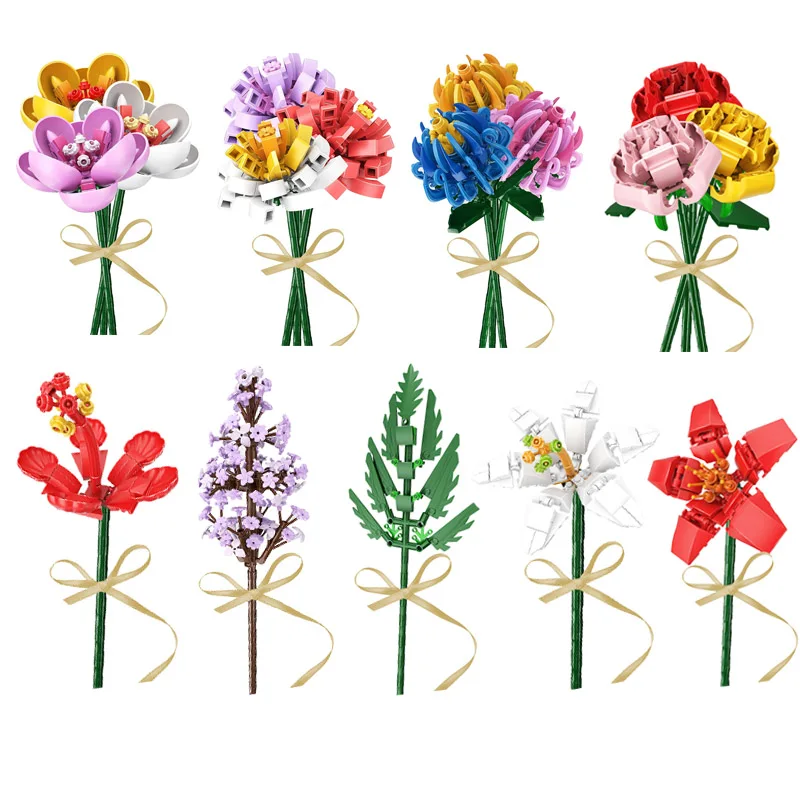 Creator Ideas Flowers Bouquet Building Blocks Moc Romantic Rose Flower Bricks Home Decoration DIY Toys for Girl Birthday Gifts
Creator Ideas Flowers Bouquet Building Blocks Moc Romantic Rose Flower Bricks Home Decoration DIY Toys for Girl Birthday Gifts