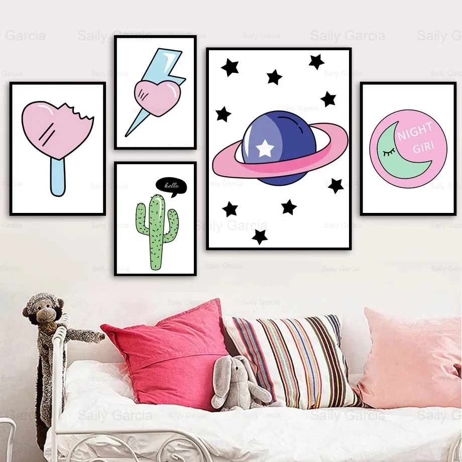 Cute Lollipop Wallpaper Poster Donut Planet Canvas Painting Girly Heart Art for Home Nursery Print Picture Decoration Craft
Cute Lollipop Wallpaper Poster Donut Planet Canvas Painting Girly Heart Art for Home Nursery Print Picture Decoration Craft