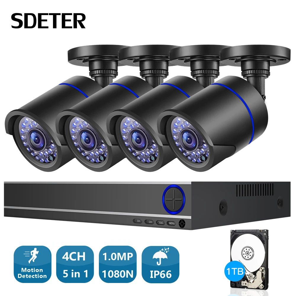 SDETER 4CH 8CH 1080N Camera Kit камера видеонаблюдения системы безопасности System IP Outdoor Night Vision