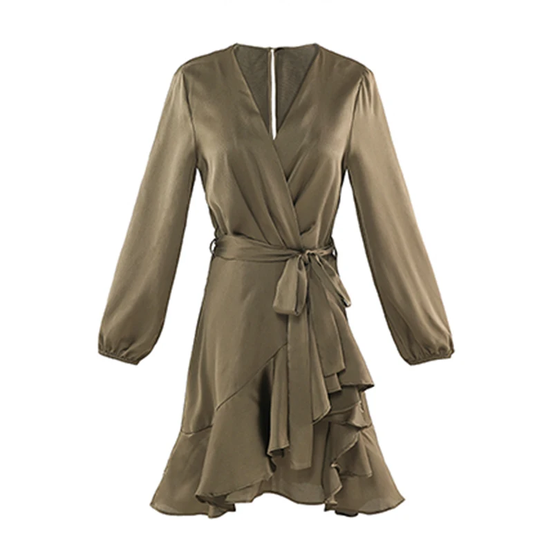 ECRURANI Casual Patchwork Ruffle Dress For Women V Neck High Waist Lantern Sleeve Lace Up Dresses Female New 2021 Spring Tide
ECRURANI Casual Patchwork Ruffle Dress For Women V Neck High Waist Lantern Sleeve Lace Up Dresses Female New 2021 Spring Tide