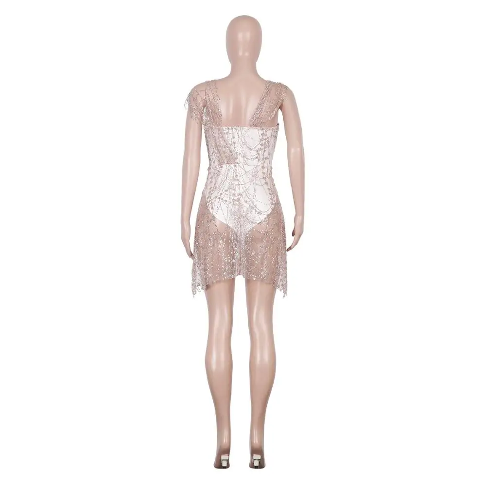 Adogirl Women Mesh See Through Sequin Mini Dress One Shoulder Open Back Bandage Women Dress Sexy Party Night Club Dress Vestido
Adogirl Women Mesh See Through Sequin Mini Dress One Shoulder Open Back Bandage Women Dress Sexy Party Night Club Dress Vestido