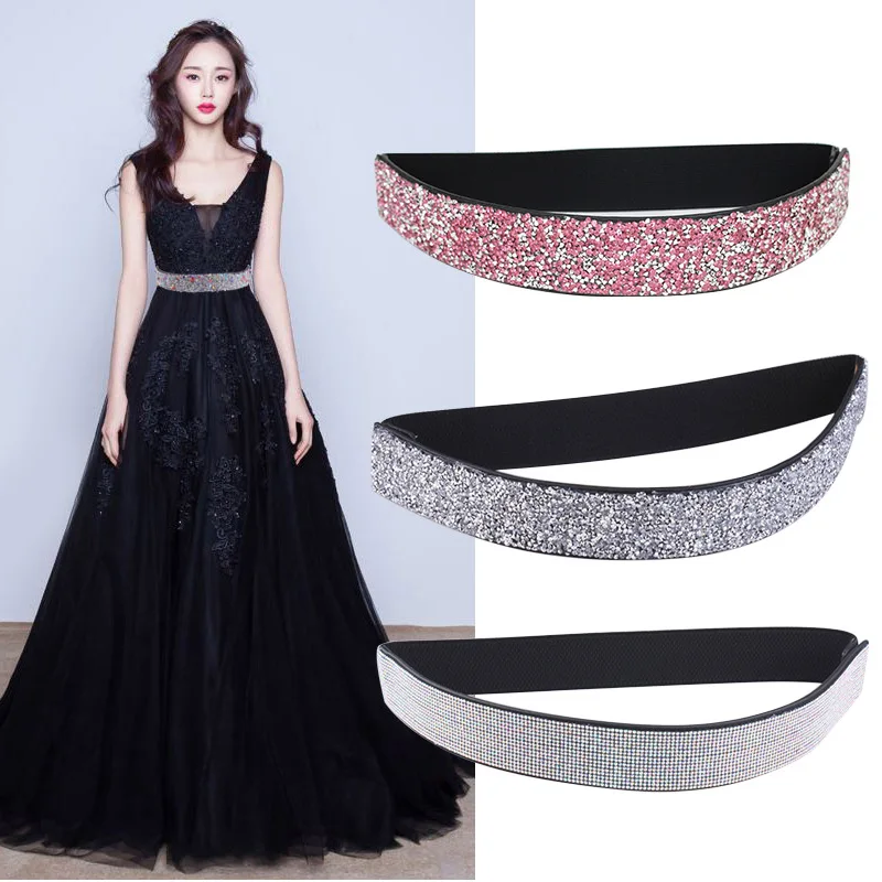 New Women's Rhinestone Fine Belt High Quality Fashion Elastic Belt Luxury Design Coat Sweater Fashion Dress Waistband
New Women's Rhinestone Fine Belt High Quality Fashion Elastic Belt Luxury Design Coat Sweater Fashion Dress Waistband