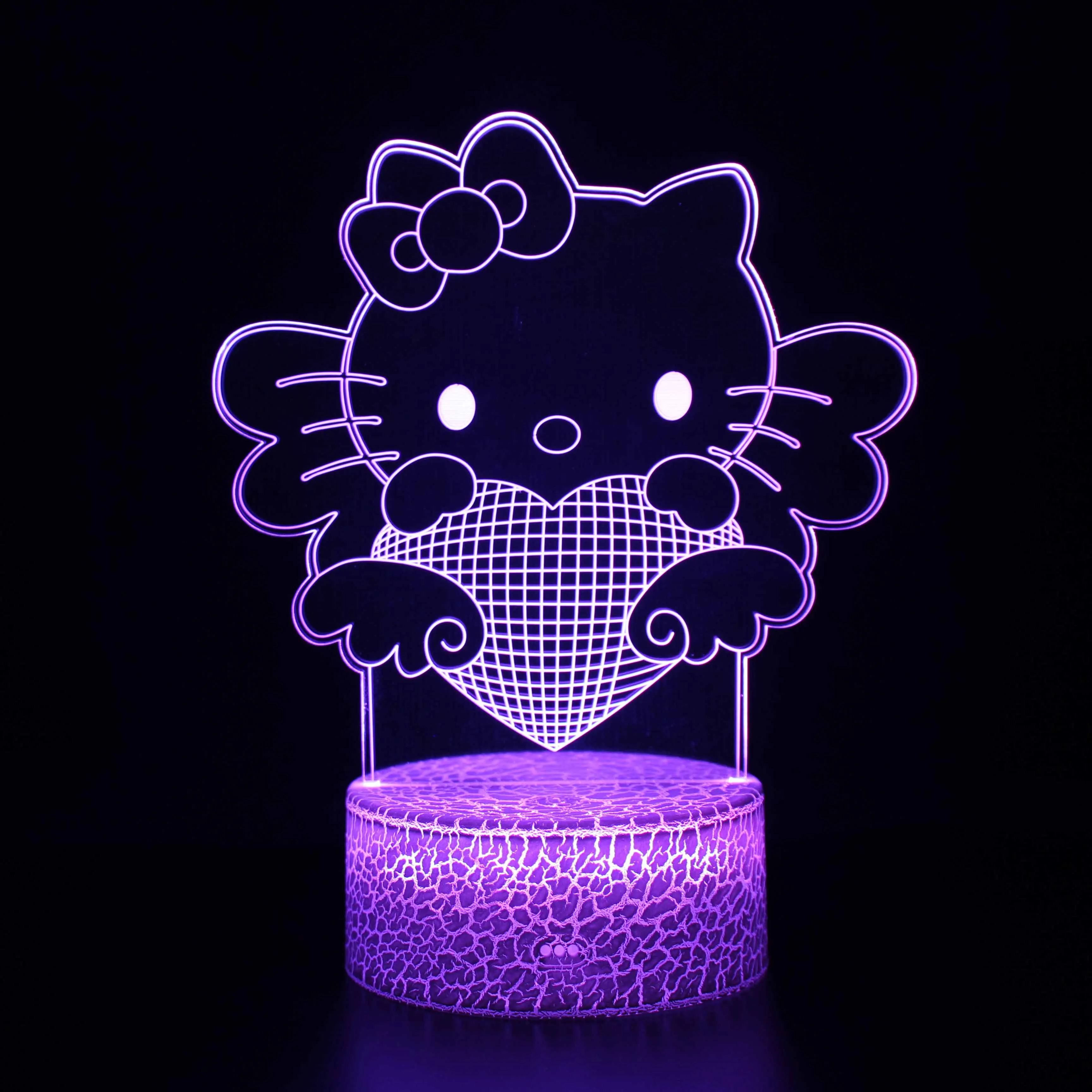 16 цветов Sanrio Kuromi аниме Hello Kitty Kawaii светодиодный 3D ночсветильник модель детской