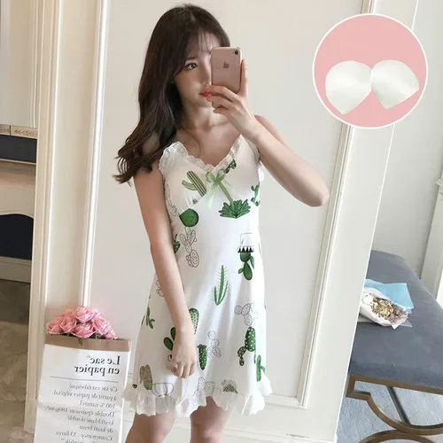 Nightgowns Women Bow Sleeveless Casual Padded Sweet Sexy Lace Thin Slim Homewear Comfortable Summer Sleepwear Sleepdress Ulzzang 
Nightgowns Women Bow Sleeveless Casual Padded Sweet Sexy Lace Thin Slim Homewear Comfortable Summer Sleepwear Sleepdress Ulzzang