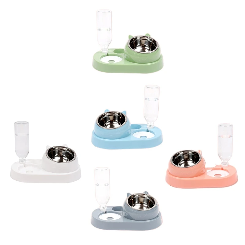 Двойные чаши для собак, Набор чашек для воды и еды, чаша из нержавеющей стали, автоматическая чаша среднего размера 
Двойные чаши для собак, Набор чашек для воды и еды, чаша из нержавеющей стали, автоматическая чаша среднего размера