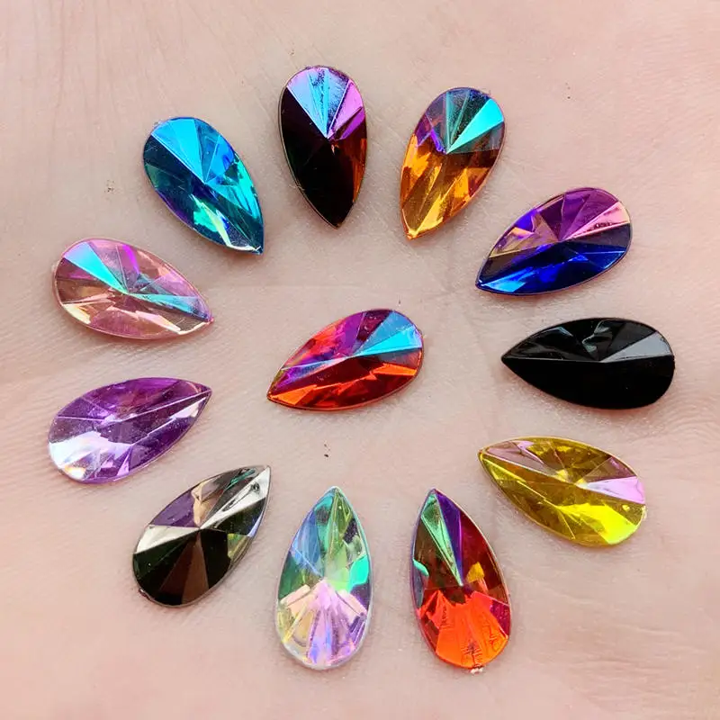 50pcs 7*13mm Colorful Drops Rhinestone Applique No Sew On Crystal Stone Flat Back Acrylic Strass for Clothes Crafts DIY -HB75
50pcs 7*13mm Colorful Drops Rhinestone Applique No Sew On Crystal Stone Flat Back Acrylic Strass for Clothes Crafts DIY -HB75