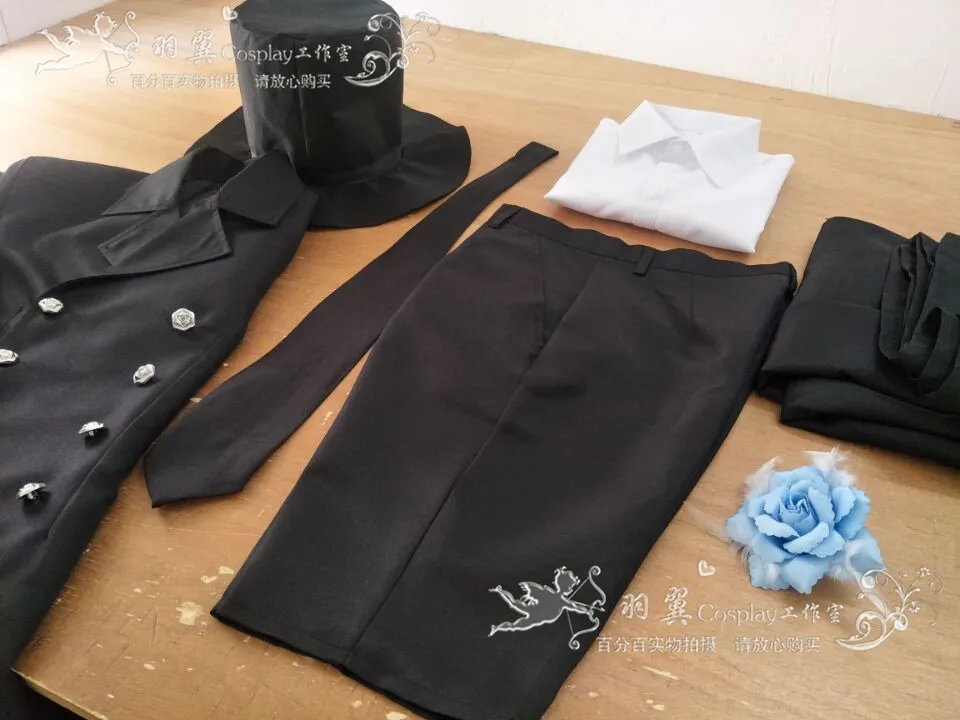 Костюм черного Батлера Kuroshitsuji Небесный Phantomhive черные похоронные костюмы для