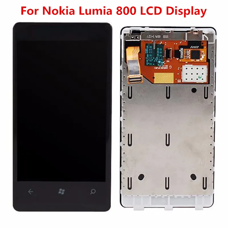 With frame For Nokia Microsoft Lumia 800 Replacement Parts LCD display Touch Screen Digitizer Glass Assembly part +gift | Мобильные