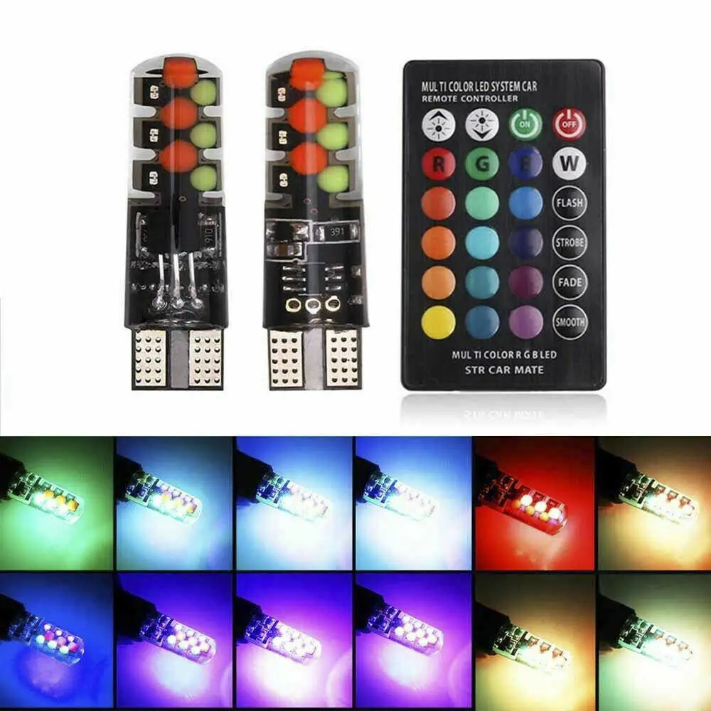 T10 W5W 501 RGB Car Lights Colour Changing Car Wedge Side Light Bulbs 2W High quality
T10 W5W 501 RGB Car Lights Colour Changing Car Wedge Side Light Bulbs 2W High quality