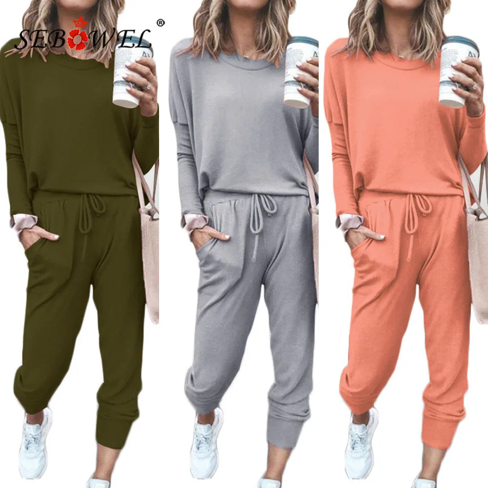 SEBOWEL Women's Loose Solid Color Long Sleeve Casual Two Pieces Sets Autumn Spring New Female T-shirt Trousers Clothes Suit
SEBOWEL Women's Loose Solid Color Long Sleeve Casual Two Pieces Sets Autumn Spring New Female T-shirt Trousers Clothes Suit