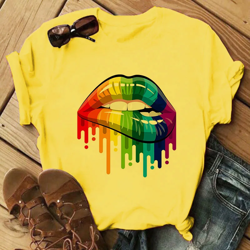 New Funny 2020 Tops Women T-shirt Summer Tees Sexy Colored Lips Print Painted Harajuku Thin Section T Shirt Short Sleeve T Shirt
New Funny 2020 Tops Women T-shirt Summer Tees Sexy Colored Lips Print Painted Harajuku Thin Section T Shirt Short Sleeve T Shirt