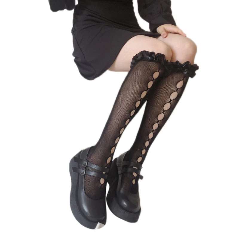 Кружевные Гольфы с оборками Lolita, ажурные чулки до бедра, кавайные чулки
Кружевные Гольфы с оборками Lolita, ажурные чулки до бедра, кавайные чулки