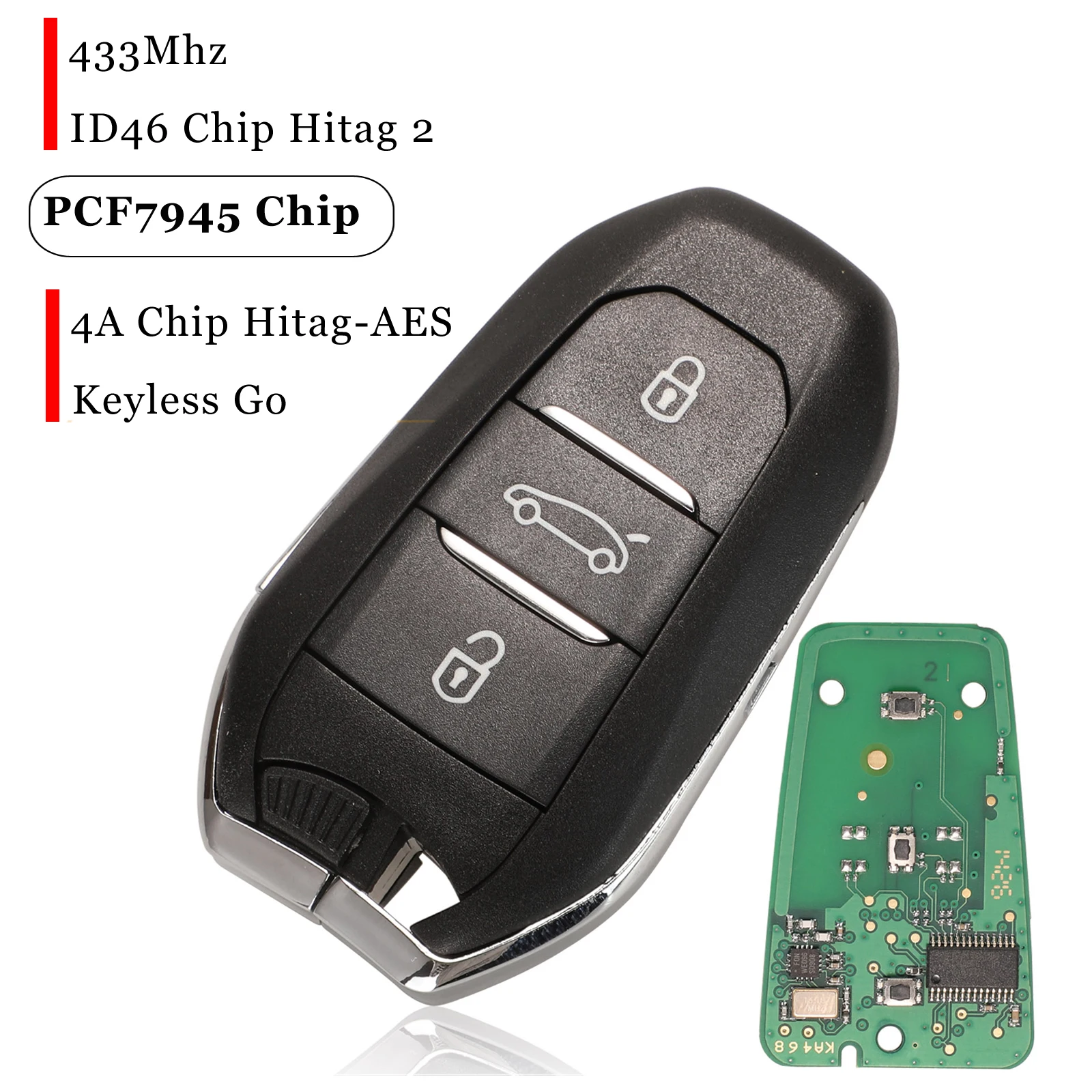jingyuqin 3 Buttons Remote Control Keyless Car Key For Peugeot 208 308 3008 508 5008 Citroen C4 DS4 DS5 433MHZ 4A/ID46Chip
jingyuqin 3 Buttons Remote Control Keyless Car Key For Peugeot 208 308 3008 508 5008 Citroen C4 DS4 DS5 433MHZ 4A/ID46Chip